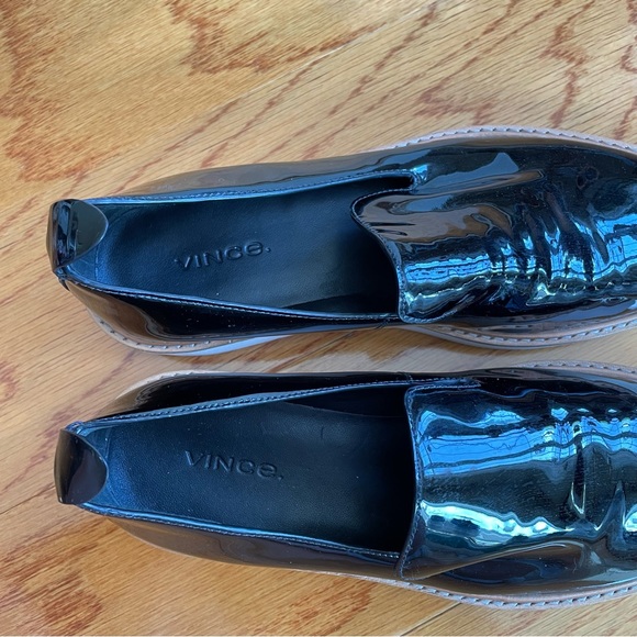 Vince Patent Leather Platform Loafers in Black SIZE 6 - Picture 2 of 8